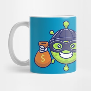 Cute virus with money cartoon 9 Mug